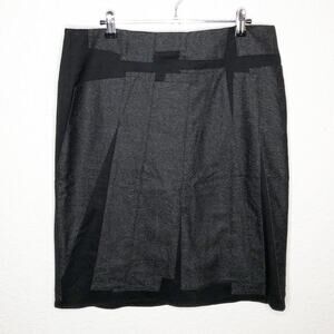 Cividini black gray geometric design wool skirt size IT 46 or US 10